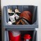 IRIS USA Medium Stackable Storage Bins Open Front, Heavy Duty Garage Organization, Gray 3Pack